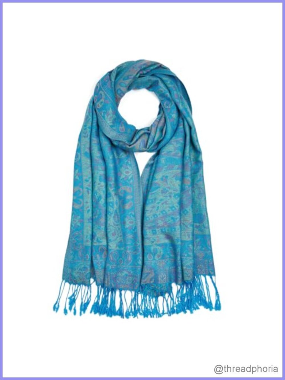 Viscose Acrylic Silk Paisley Pashmina Shawl Wrap with Fringe Multipurpose